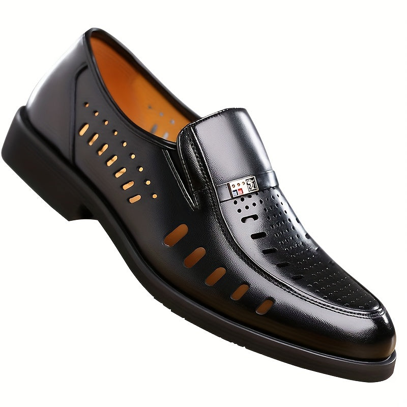 Men's Hollow Out Slip On Formal Shoes Non Slip Wear Resistant Business