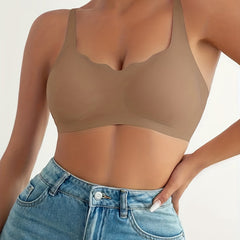 Solid Wireless Push Up Bra - Comfy & Breathable Women's Lingerie