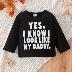Boys Like Daddy Graphic T-shirt Kids Casual Pullover