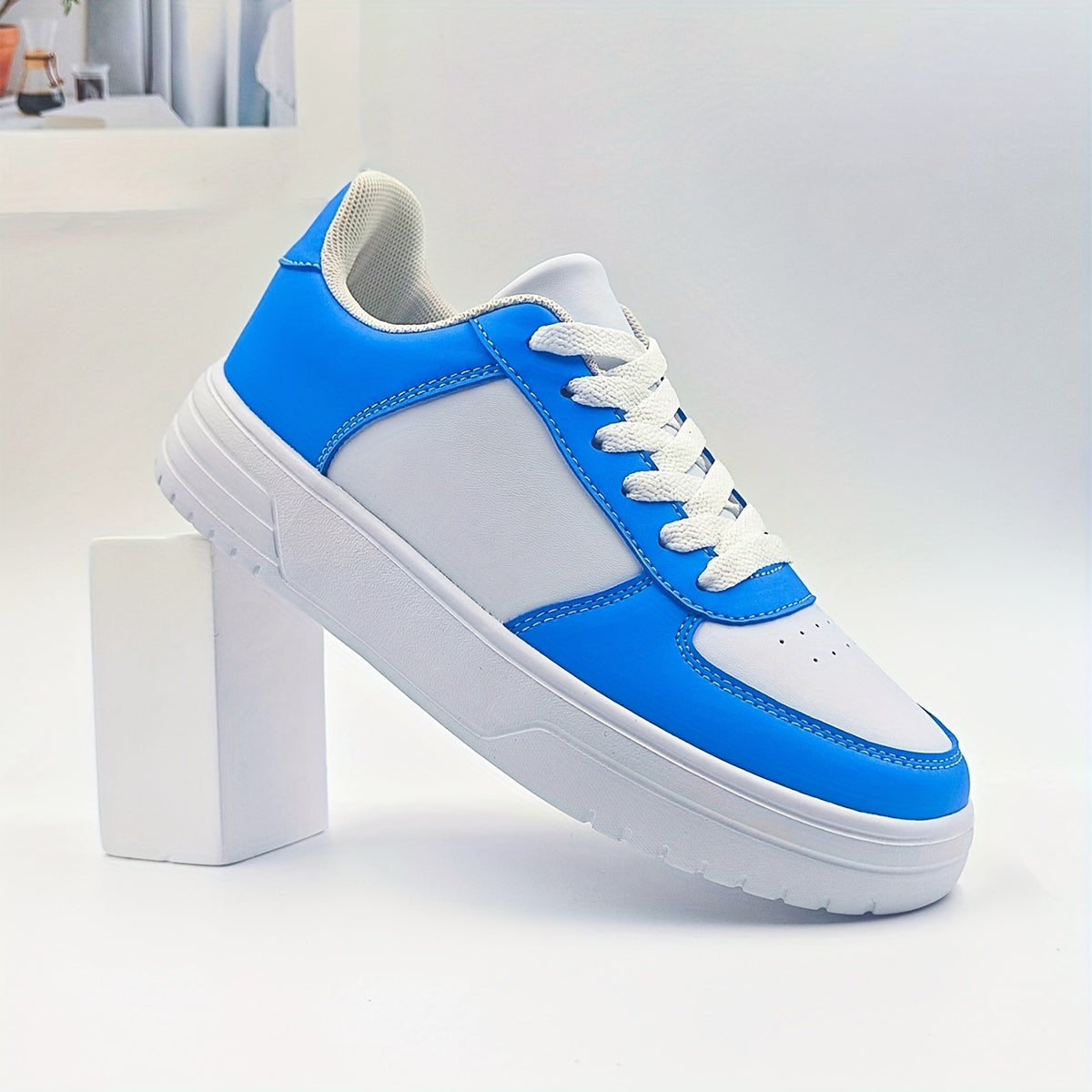 Women's Contrast Skate Shoes Casual Lace Up Outdoor Shoes
