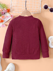 Comfy Toddler Girls Knit Cotton Long Sleeve Cardigan for Autumn Winter