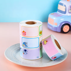 Cartoon Name Stickers Roll, Waterproof & Tear-resistant
