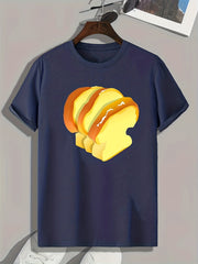 Toast Print Men's Graphic T-shirt for Summer
