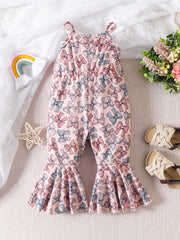Girls Bow Pattern Off Shoulder Cami Flare Leg Clothes