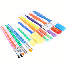15pcs Non Toxic Art Brush Set Sponge Tips Watercolor Painting Supplies