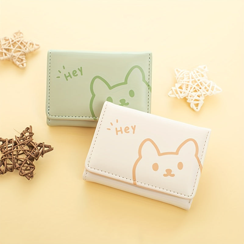 Kids Cartoon Kitten Wallet Small Animal Cat Three-Fold Wallet