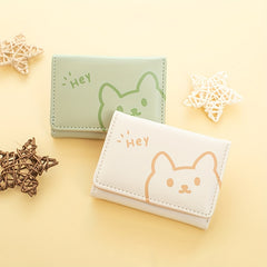 Kids Cartoon Kitten Wallet Small Animal Cat Three-Fold Wallet