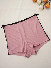 Soft & Comfy Bow Tie Sleep Bottoms Elastic Waistband Shorts