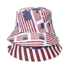 American Flag Pattern Hat Lightweight and Breathable Fisherman Hat Bucket Hat