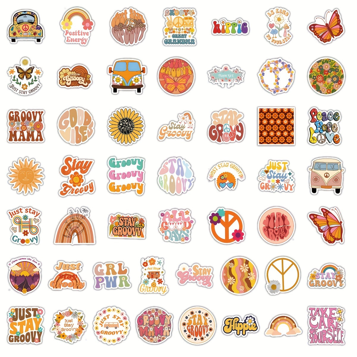 Boho Hippie Vinyl Stickers Waterproof for Water Bottle Laptop Phone Case