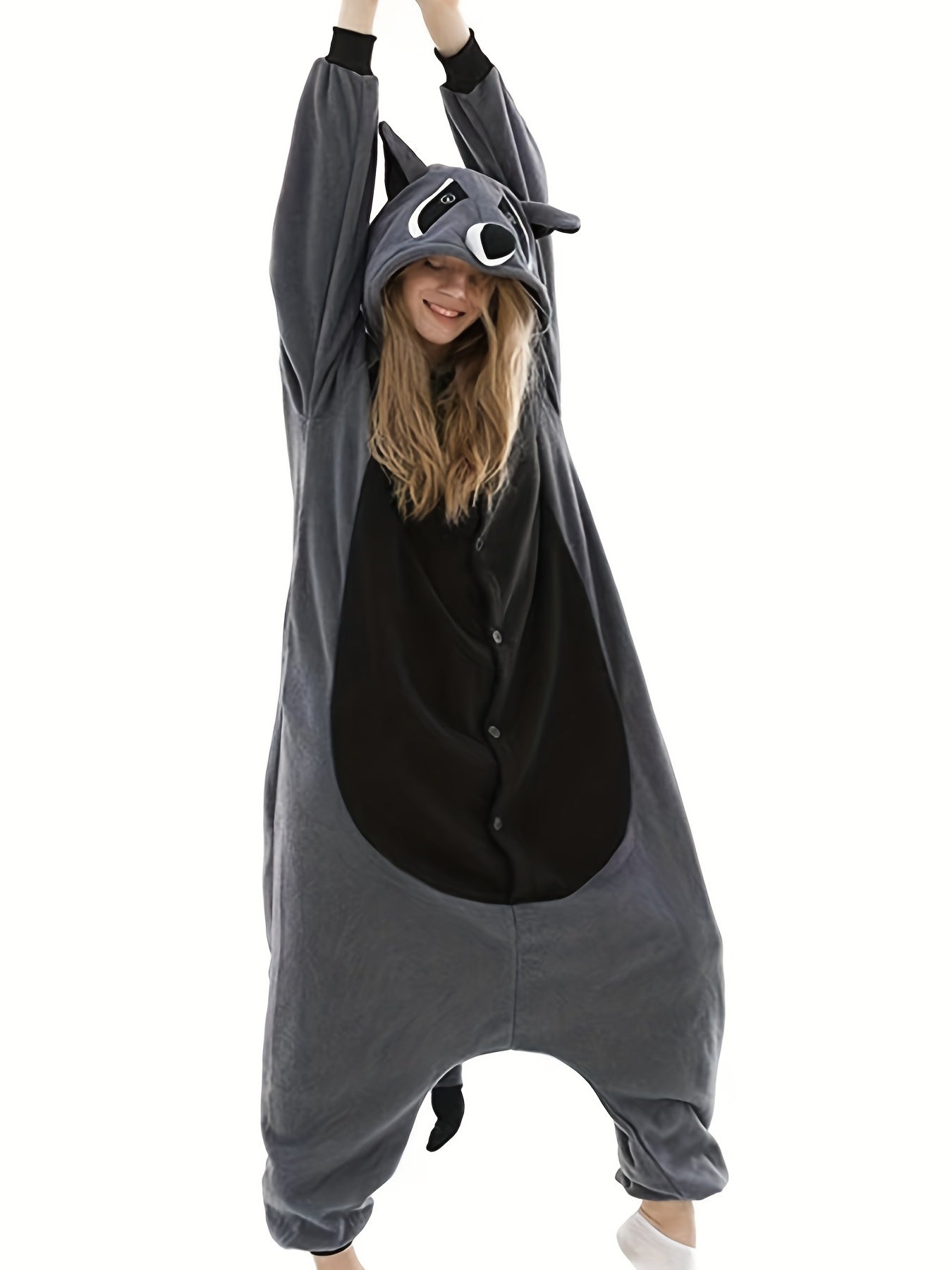 Halloween One Piece Pajama Funny Hooded Jumpsuit