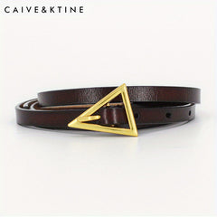 Triangle Pin Leather Belt for Women