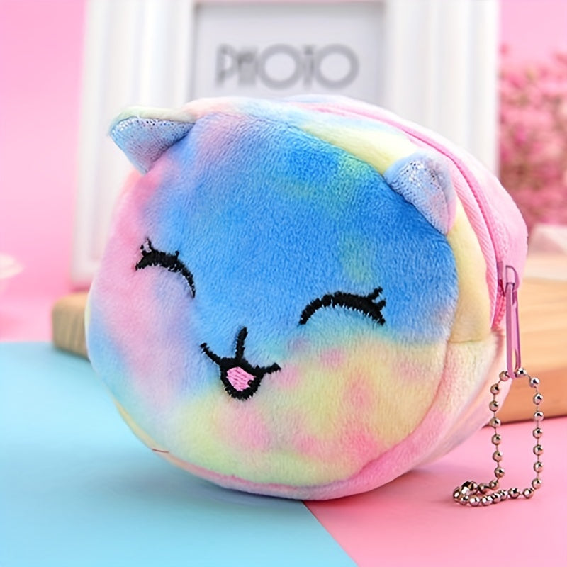 Cartoon Bear Cat Plush Coin Purse Wallet Outdoor Traveling Holiday Gift