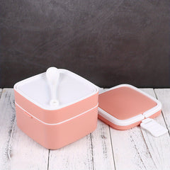 Double Layer Portable Lunch Box Microwave Bento Box Leakproof Food Container