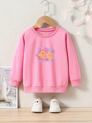 OERYUI Kids Flower Graphic Sweatshirt Comfy Pullover Christmas Gift