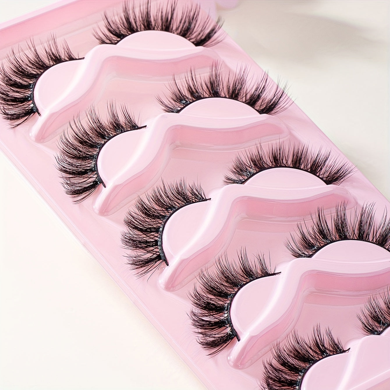 5 Pairs Cat Eye Fluffy Faux Mink 8D Wispy Lashes