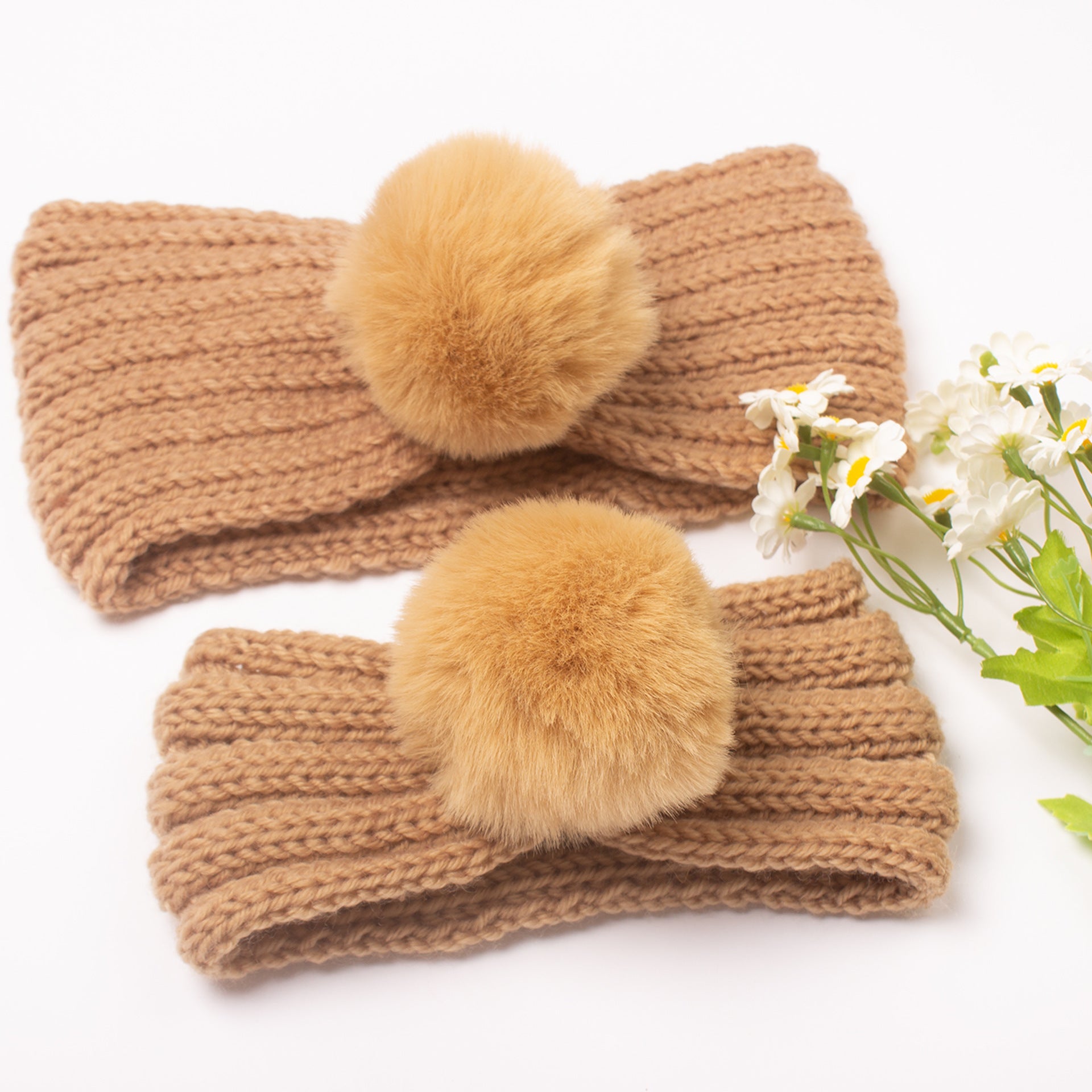 2pcs Winter Knitted Hairband Warm Headwear Hair Accessories