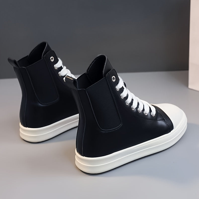 Solid Flat High Tube Sports Sneakers Slip resistant Wear resistant Sport Shoes