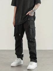Men's Cargo Pants Regular Pocket Waist Drawstring Work Pants