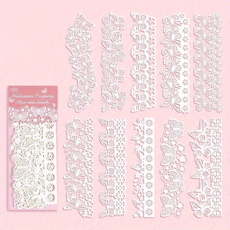 10pcs Retro Border Non Sticky Wind Account DIY Material Paper Bag