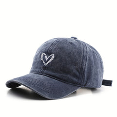 Unisex Vintage Curved Brim Baseball Cap With Letter Embroidery