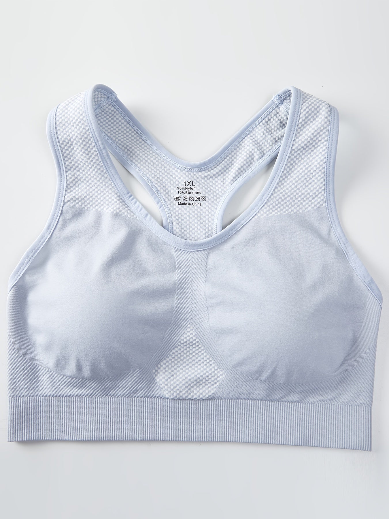 Women's Plus Seamless Racer Back Shockproof Padded Yoga Bra