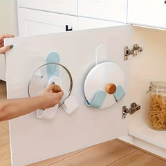 2pcs Pot Cover Rack Wall-mounted Cutting Board Storage Organizer