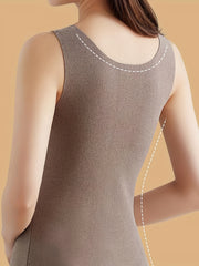 Comfortable Sleeveless V Neck Top Contrast Mesh Thermal Top