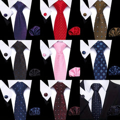 3pcs Polka Dot Tie Handkerchief Set Classic Men's Necktie