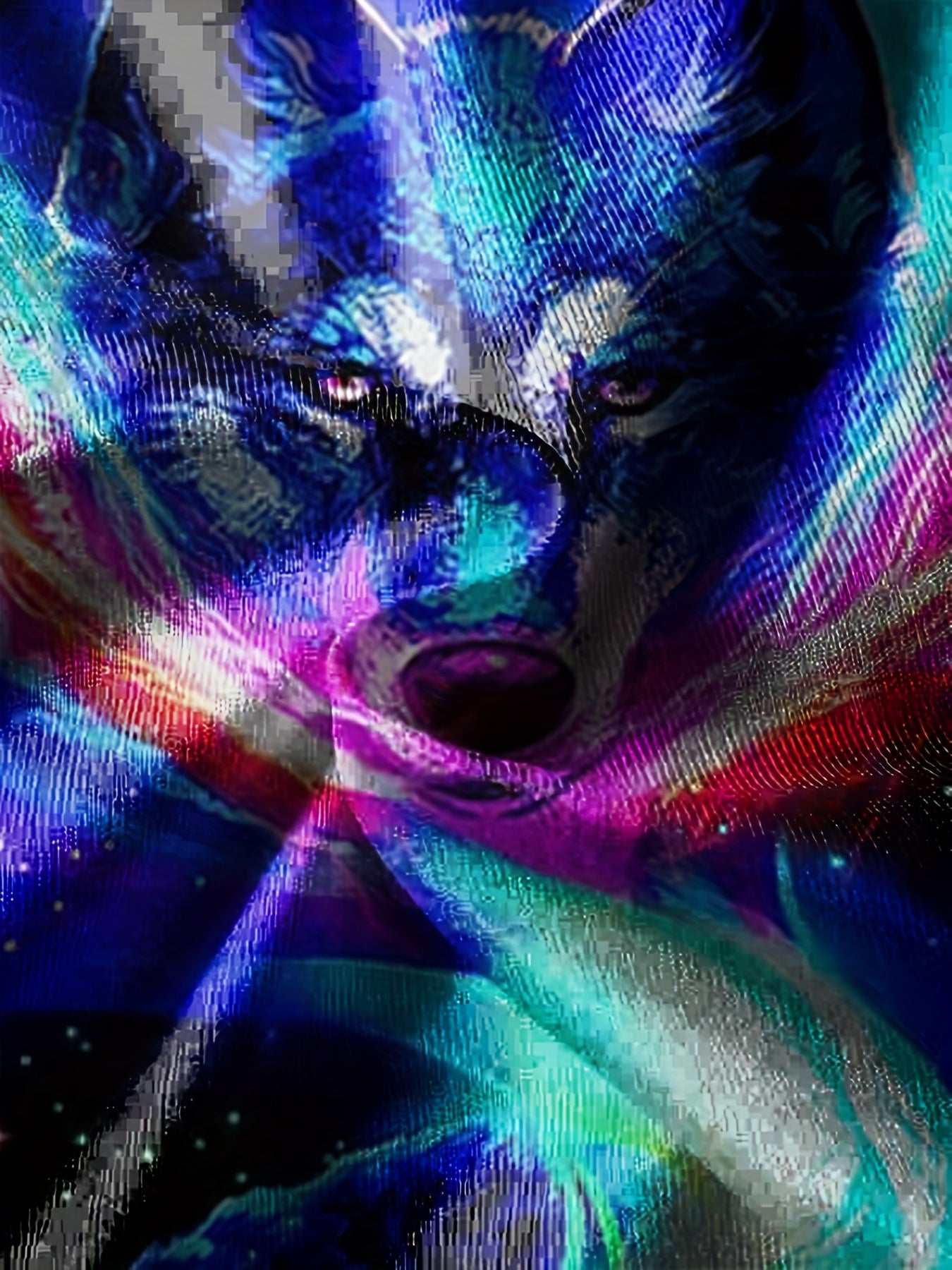Colorful Wolf Graphic T-shirt for Boys 3D Print Crew Neck Tee