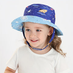 Kids' Cartoon Bucket Hat for Outdoor, Reversible Design
