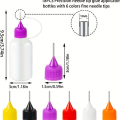 18pcs Needle Tip Glue Applicator Bottles Set 30ML Squeeze Bottle Mini Funnel