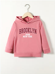 Girls' Brooklyn Print Casual Sweatshirt Top Hooded Pullovers