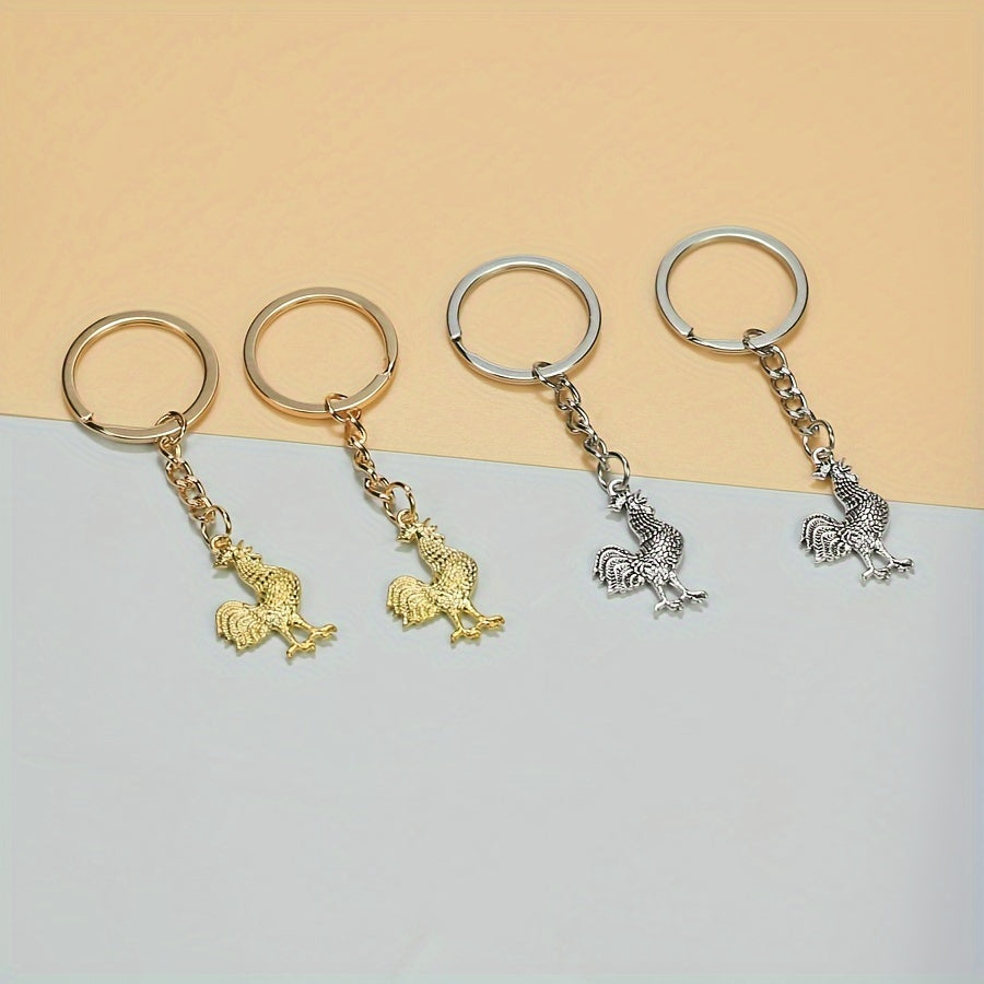 Retro Rooster Alloy Key Chain Pendant Bag Hanging Key Chain Ornament
