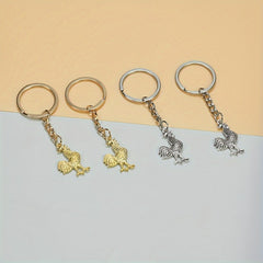 Retro Rooster Alloy Key Chain Pendant Bag Hanging Key Chain Ornament