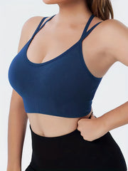Solid Sports Cami Tops Comfy Running Workout Top Women's Lingerie