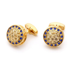 Men's Rhinestone French Round Cufflinks