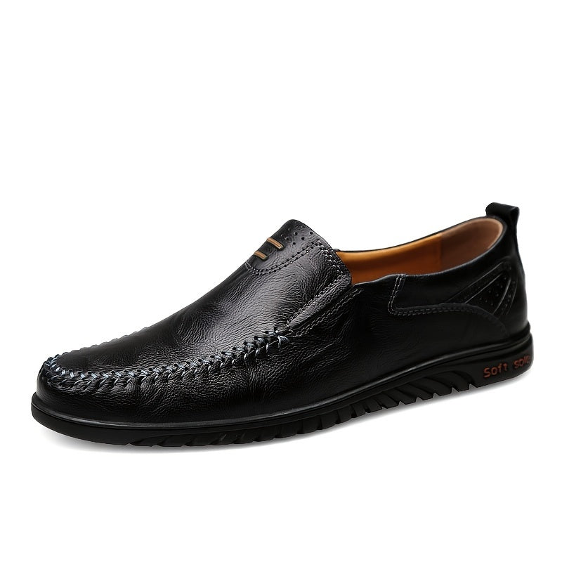 CLOHOO Customizable Leather Loafer Shoes Soft Sole Stitching Rubber Sole
