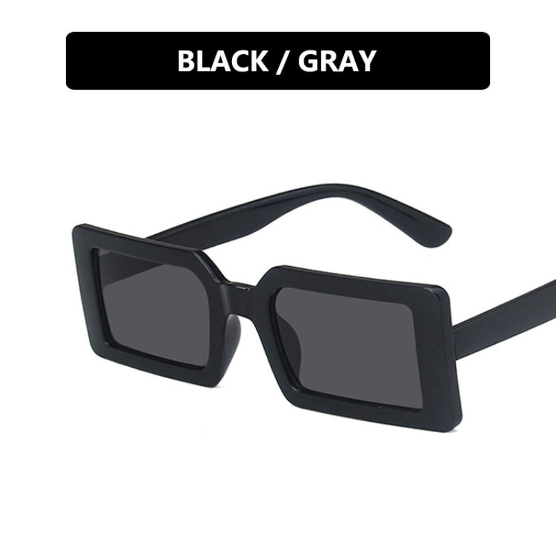 Small Rectangle Sunglasses Women Square Sunglasses Vintage Wide Frame Eyewear