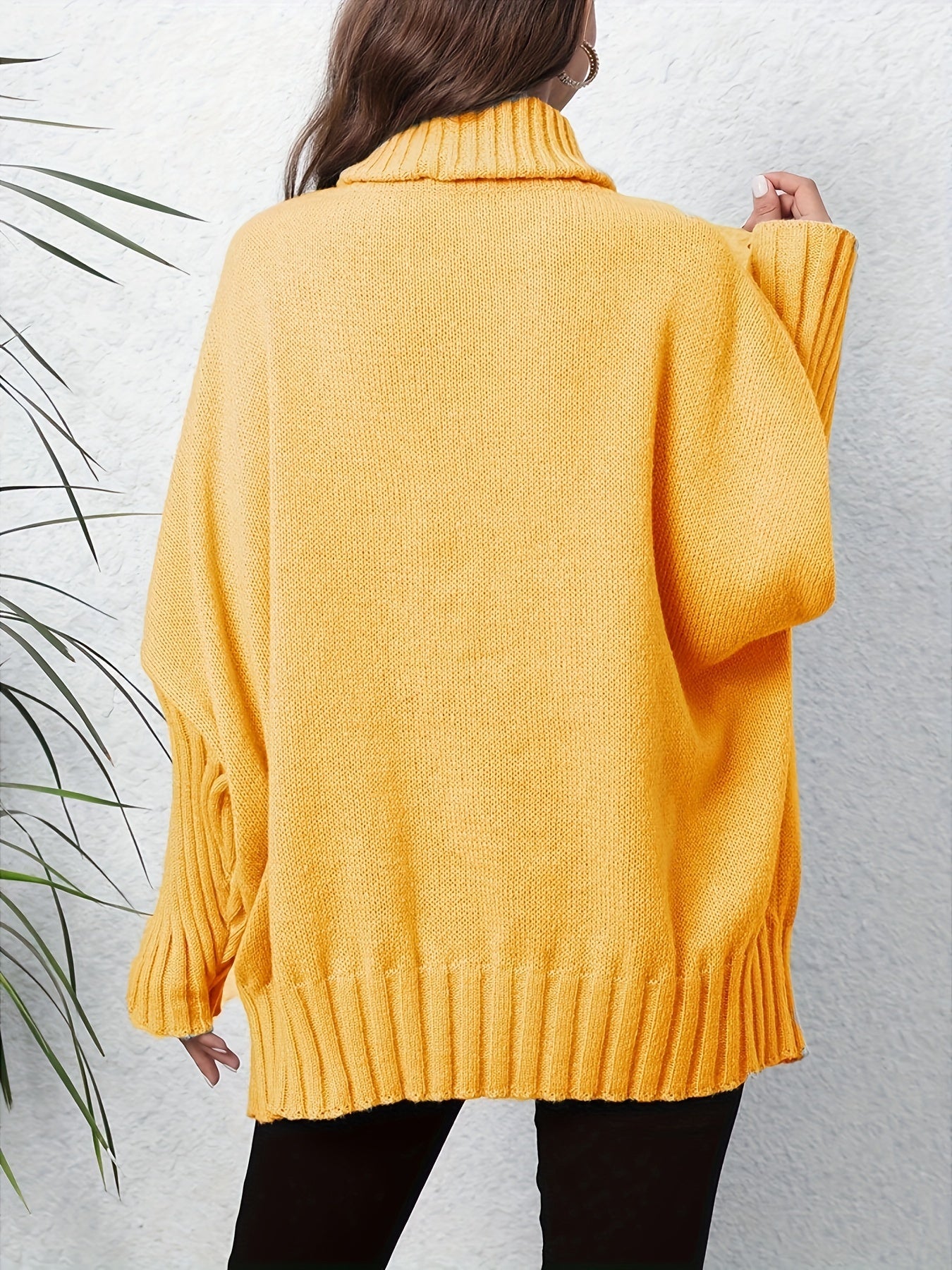 Turtle Neck Bat Sleeve Sweater