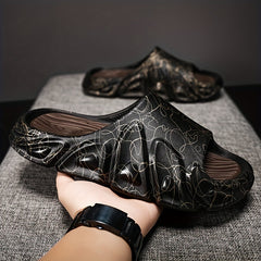 Men's Non Slip Platform Slides Comfortable Pillowy Slides