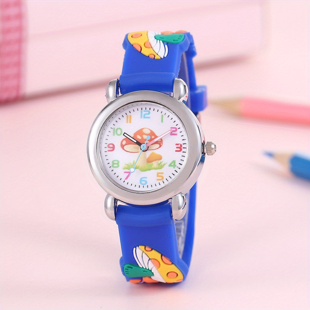 Cartoon Mushroom Quartz Watch for Kids