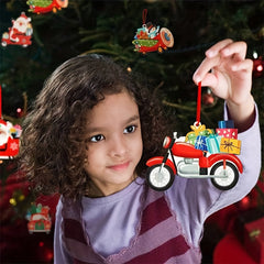 12pcs Red Truck Christmas Ornaments Snowman Xmas Tree Decorations