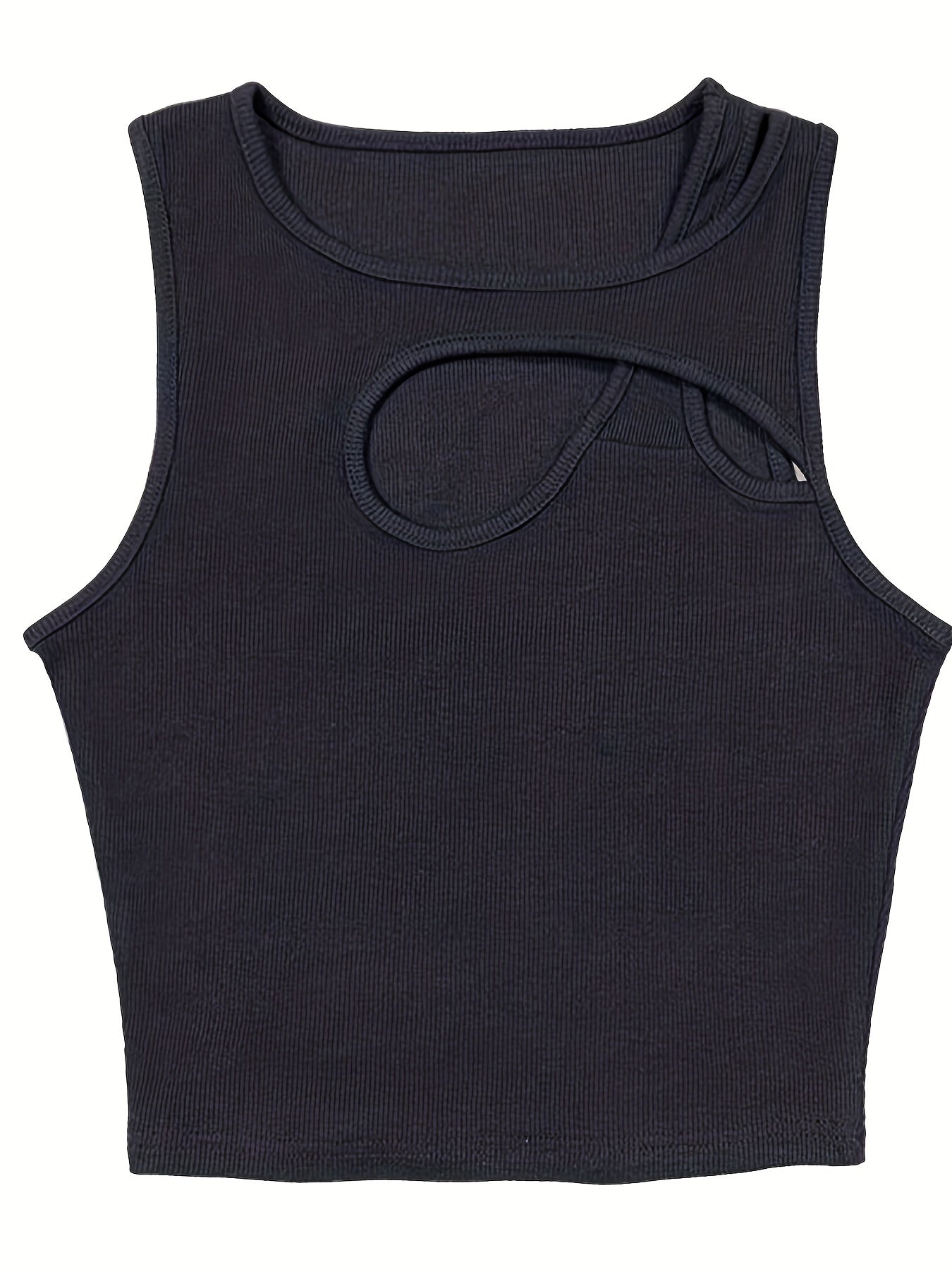 3pcs Solid Tank Tops with Cut Out Straps Sleeveless Top