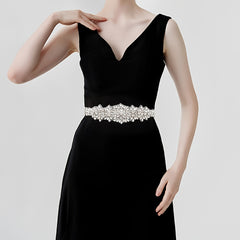 Bridal Rhinestone Belt Wedding Dress Sash Beaded Waist Chain