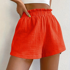 Elastic Waist Wide Leg Shorts Women's Casual Daily Wear