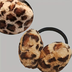 Leopard Print Plush Earmuffs for Kids