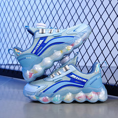 Boys Casual Mixed Sneakers Rotating Button Lightweight Anti Slip Sneakers