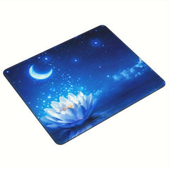Lotus Pattern Mouse Pad 24x20cm Non-slip Rubber Stitched Edge