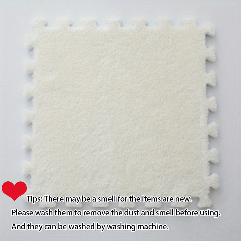 10pcs Foam Puzzle Floor Mat Interlocking Fluffy Flooring Tiles Soft Rugs